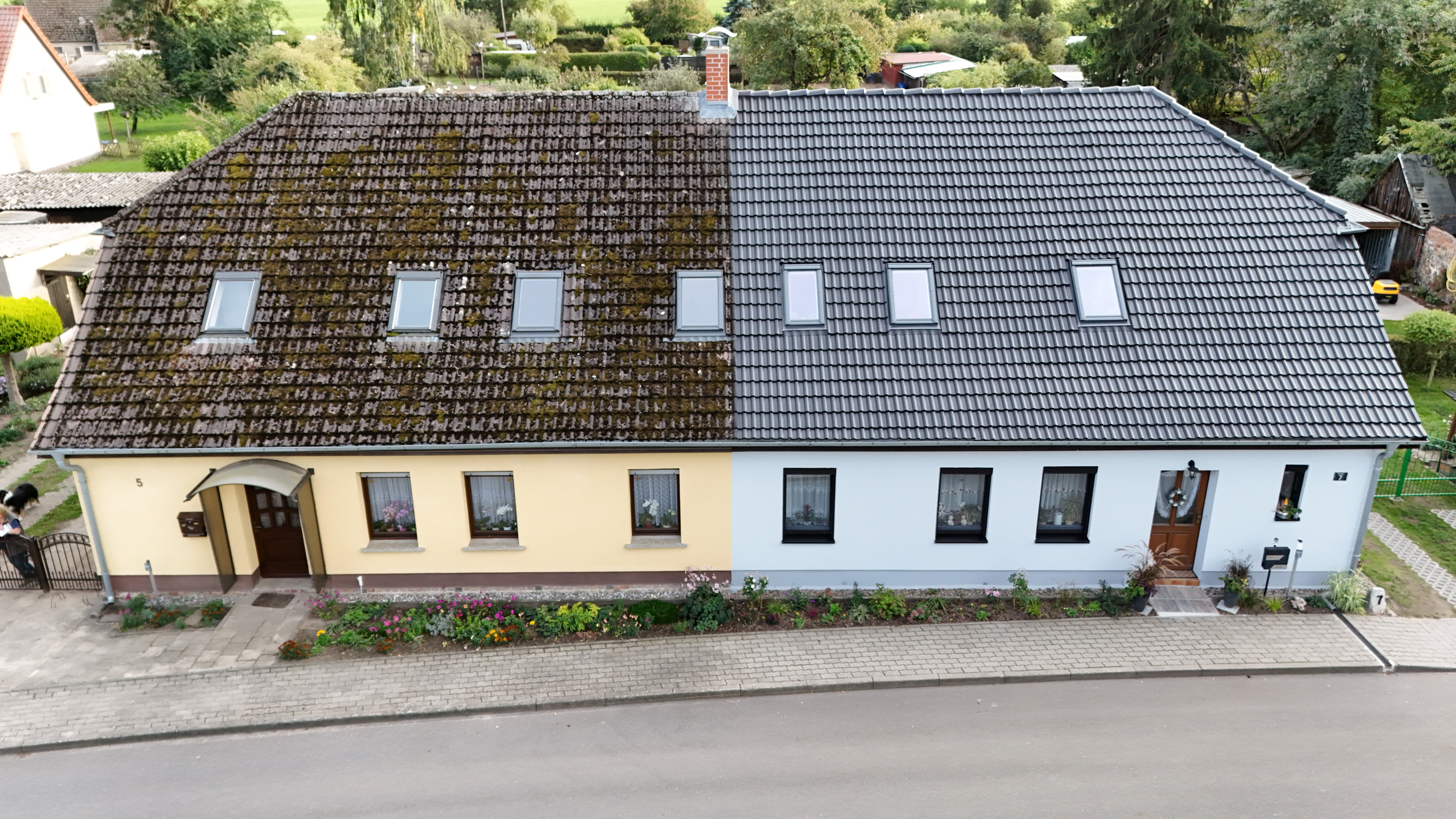 Dach vor der Dachreinigung in Friedland